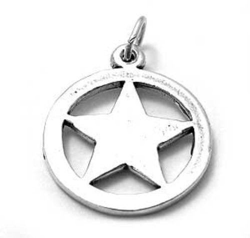 Texas Ranger Badge Charm in Sterling Silver