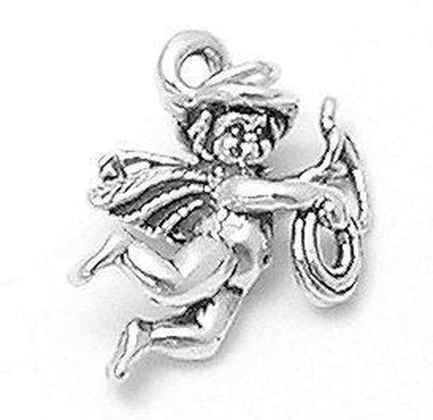 Cowboy Angel Charm in Sterling Silver