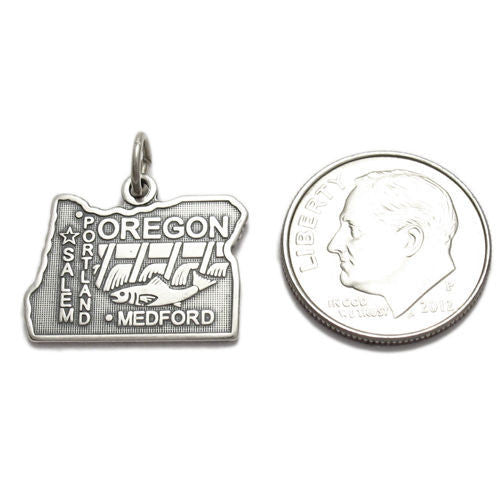 Oregon State Charm in Sterling Silver