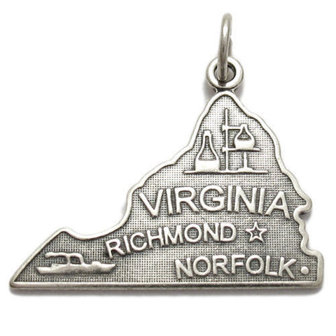 Virginia State Charm in Sterling Silver