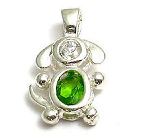 Colorful birthstone charms of an adorable long eared puppy dog. Wholesale Sterling Silver Charms. August.