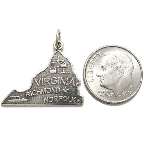 Virginia State Charm in Sterling Silver