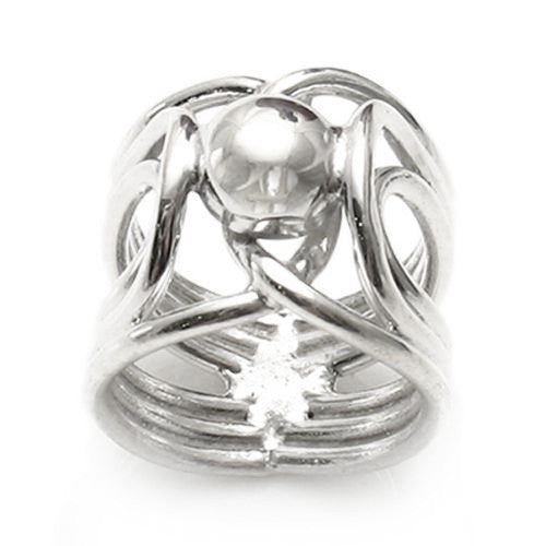 Tension on the Ball Modern Art Ring in Sterling Silver. Wholesale Sterling Silver Rings.