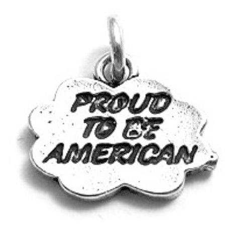 "Proud to be American" Charm in Sterling Silver