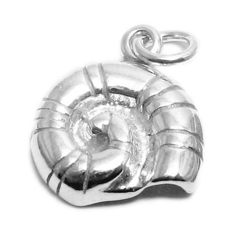 Snail Shell Charm. Sterling Silver
