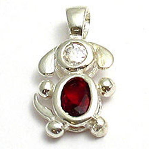 Colorful birthstone charms of an adorable long eared puppy dog. Wholesale Sterling Silver Charms. January.