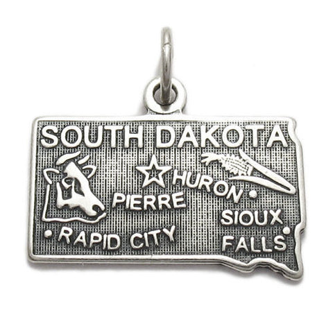 South Dakota State Charm in Sterling Silver