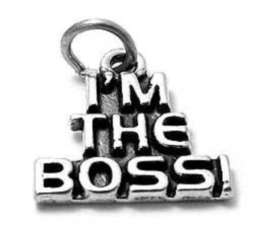 "I'm the Boss" Charm in Sterling Silver