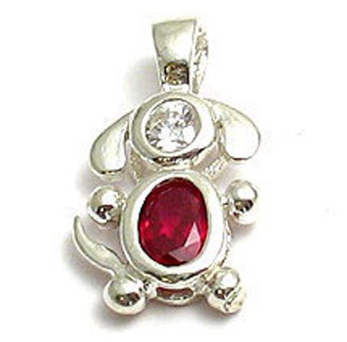 Colorful birthstone charms of an adorable long eared puppy dog. Wholesale Sterling Silver Charms. July.