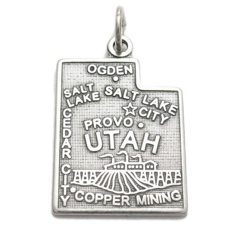 Utah State Charm in Sterling Silver