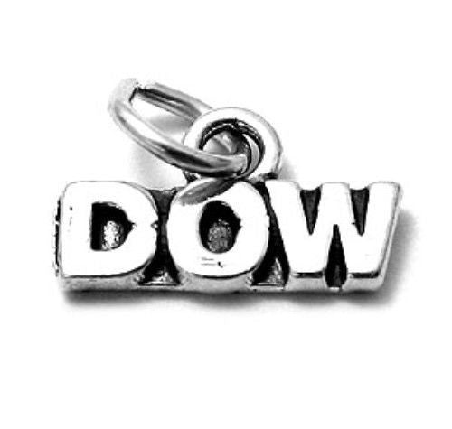 "DOW" Charm. Sterling Silver
