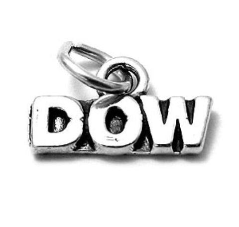 "DOW" Charm. Sterling Silver