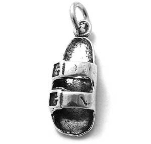 Two Strap Sandal Charm. Sterling Silver