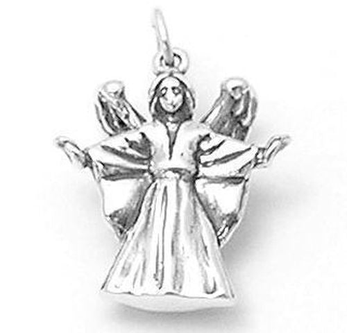 Angel in Glorious Pose Charm in Sterling Silver