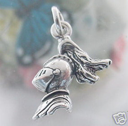 Knight in Shining Armor Charm. Sterling Silver