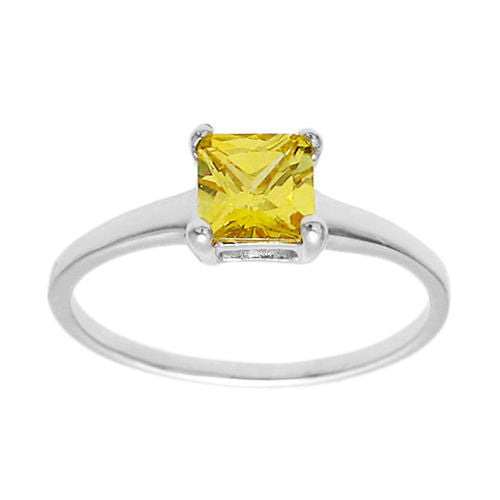 Classic Princess Cut 0.70 Ct. CZ Birthstone Ring. Wholesale sterling silver rings. November photo.