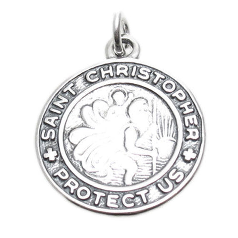 St. Christopher Medal in Artistic Detail. Sterling Silver