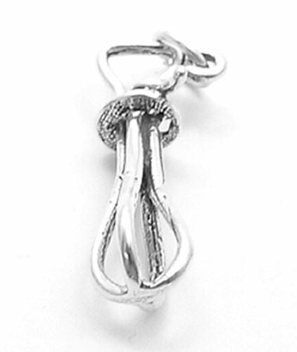 Old Fashioned Egg Beater Charm in Sterling Silver