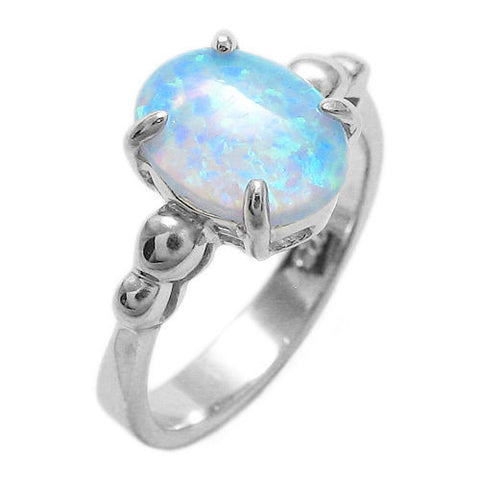Brilliant and Elegant Oval Opal Ring. Wholesale sterling silver ring. Main photo.