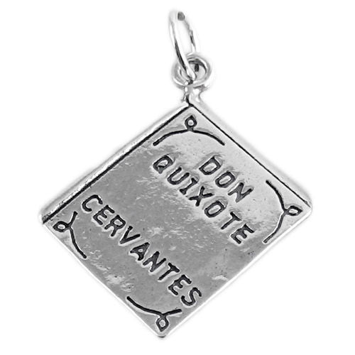 "Don Quixote by Cervantes" Book Charm. Sterling Silver