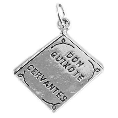 "Don Quixote by Cervantes" Book Charm. Sterling Silver