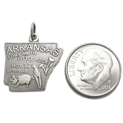 Arkansas State Charm in Sterling Silver