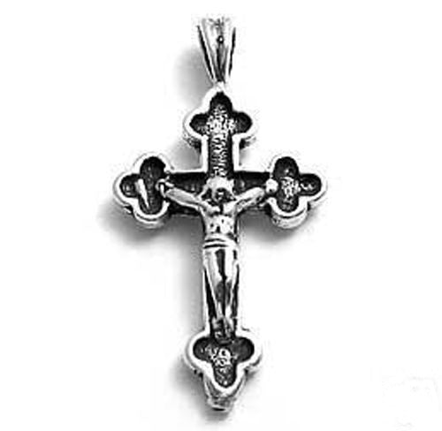 French Crucifix Charm in Sterling Silver