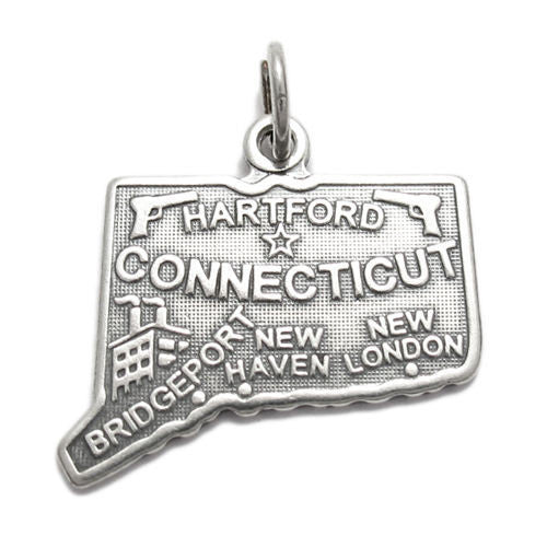 Connecticut State Charm in Sterling Silver