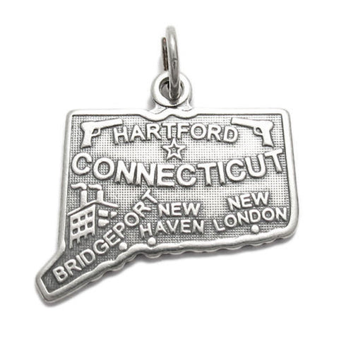 Connecticut State Charm in Sterling Silver