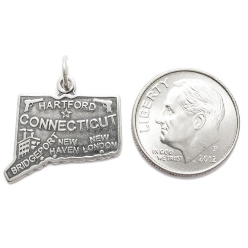 Connecticut State Charm in Sterling Silver