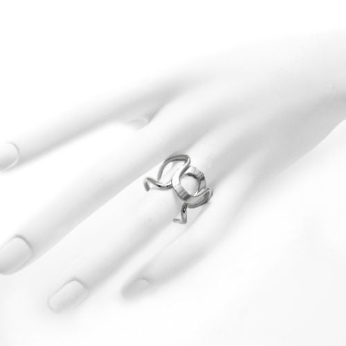 Unusual swirl band ring reminiscent of soda can pull tabs. Wholesale Sterling Silver Rings. On mannequin photo.