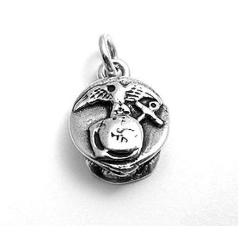 U.S. Marines Hat Charm. Sterling Silver