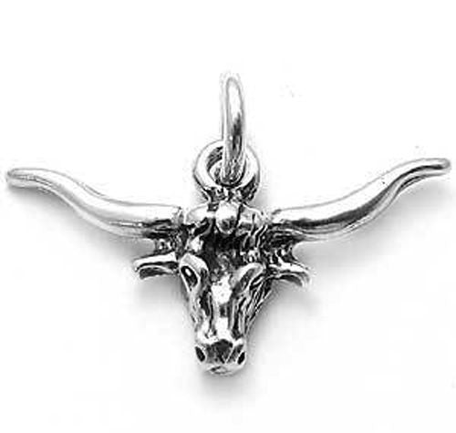 Longhorn Steer Charm in Sterling Silver.