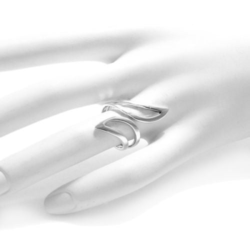 Elegant and Beautiful Stylized Wings Silhouette Ring. Wholesale Sterling Silver Rings. On hand.