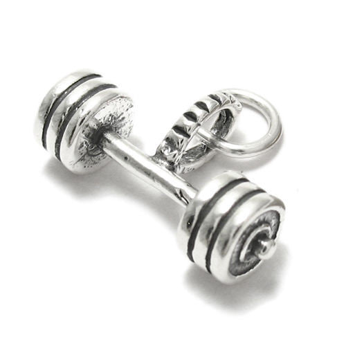Barbell Charm in Sterling Silver
