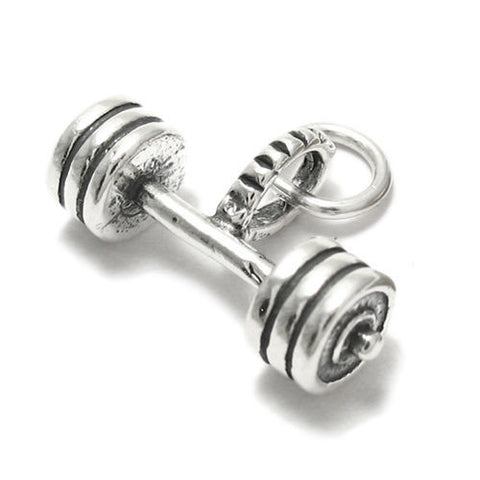Barbell Charm in Sterling Silver