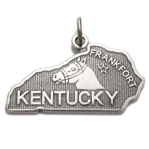 Kentucky State Charm in Sterling Silver