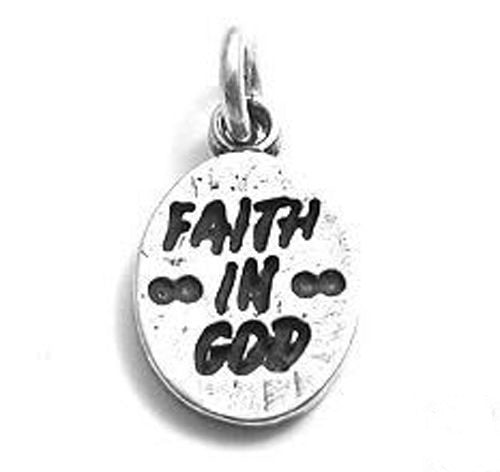 "Faith in God" Charm in Sterling Silver