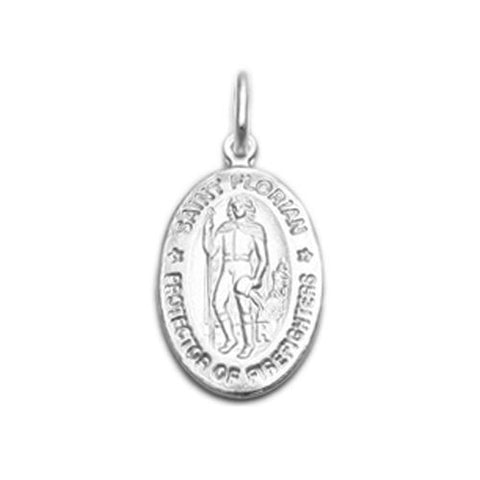 St. Florian Patron of Firefighters. Medal in Sterling Silver