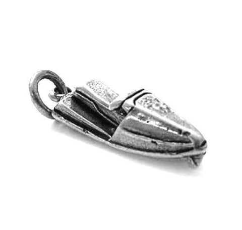 Jet Ski Charm in 3D. Sterling Silver