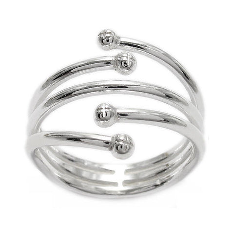 Triple ring with two bands that split into two more bands. Wholesale Sterling Silver Rings. Main.
