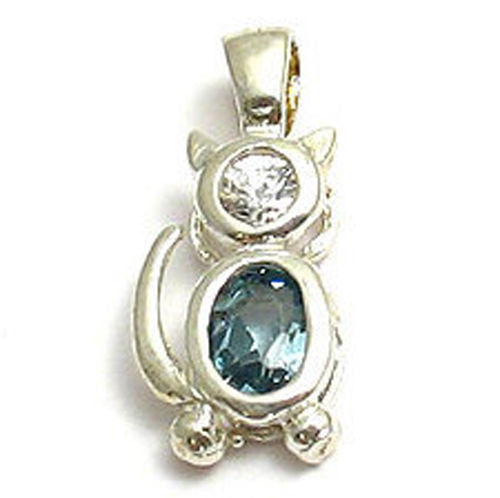 Colorful birthstone charms of a cat for charm bracelet or necklace. Wholesale Sterling Silver Charms. March.