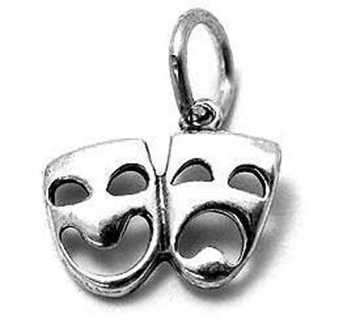 Comedy & Tragedy Charm. Sterling Silver
