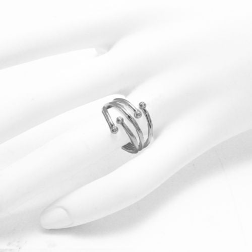 Triple ring with two bands that split into two more bands. Wholesale Sterling Silver Rings. Alternate.