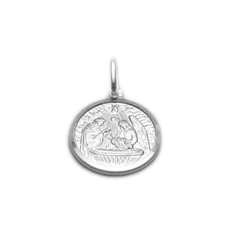 "Holy Baptism" Charm (15mm) in Sterling Silver