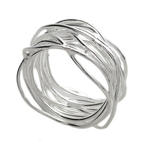 Unusual ring made of thin intertwined wires. Very avant-garde. Wholesale Sterling Silver Rings.