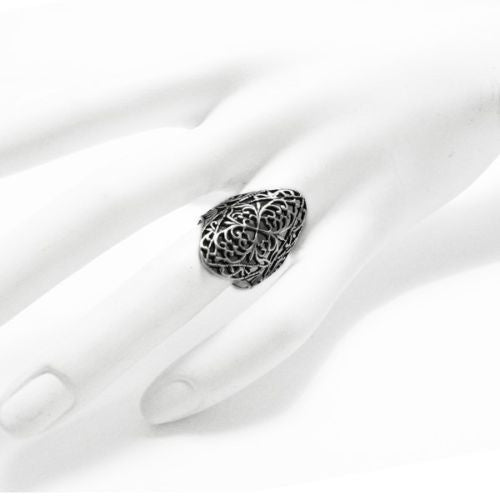 Beautiful filigree ring with very intricate scroll styling. Wholesale Sterling Silver Rings. On hand.