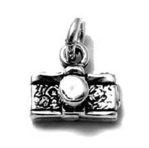 Retro Rangefinder Camera Charm. Sterling Silver