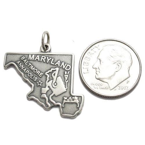 Maryland State Charm in Sterling Silver