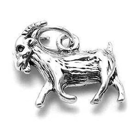 Goat Charm in 3D. Sterling Silver.